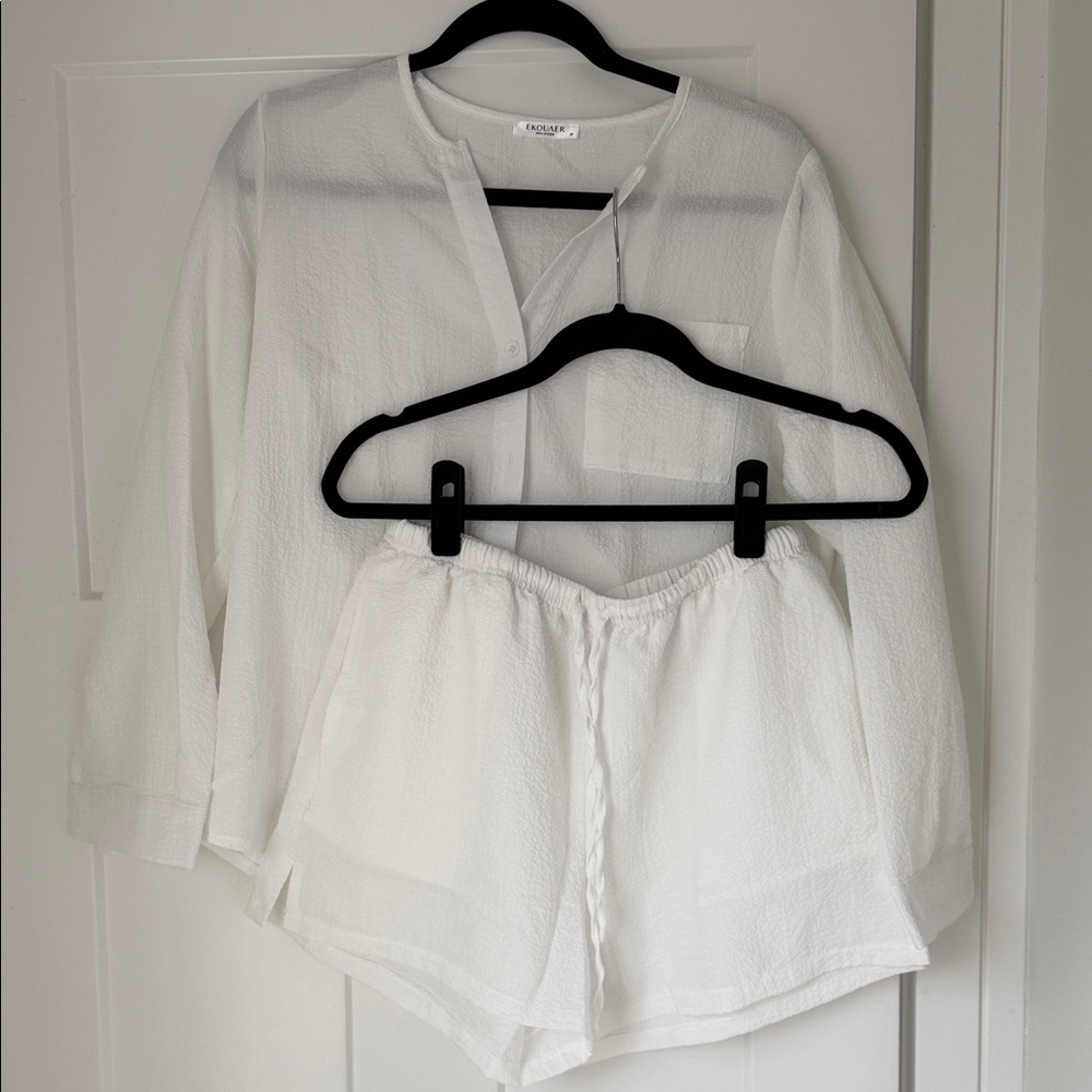 Elegant White Pajama Set
